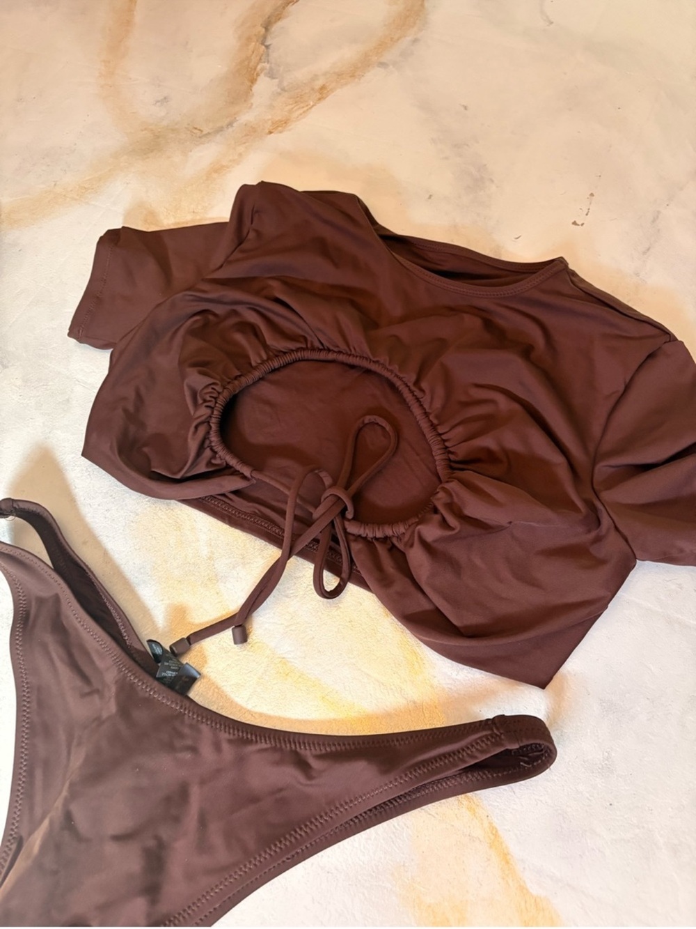 SKIMS Brown Three-Piece Bikini Set - Picture 3 of 9